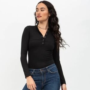 n: Philanthropy Black Bruna Bodysuit M NWT